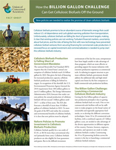 Cover page of cellulosic biofuels fact sheet