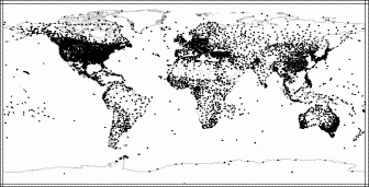 Map showing surface temperature station locations