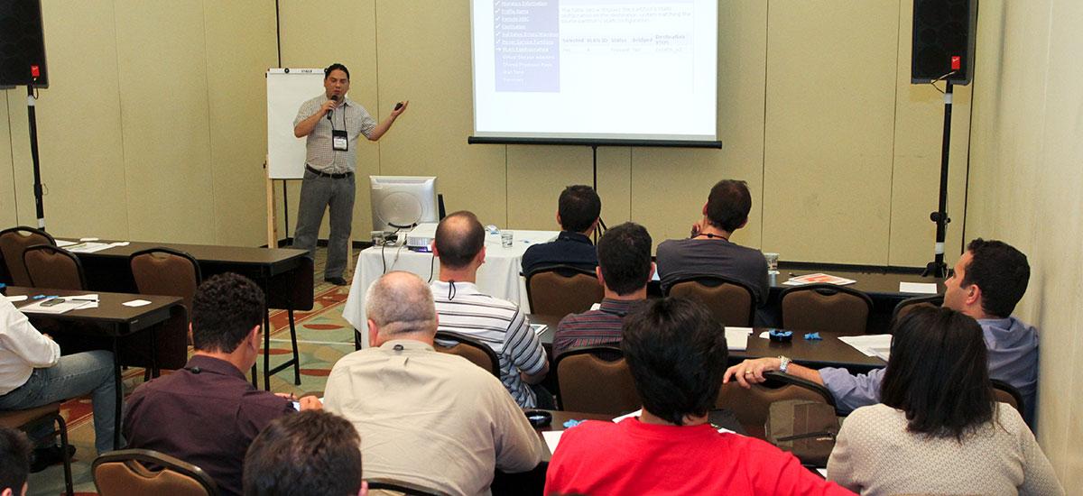 Man giving presentation in meeting room