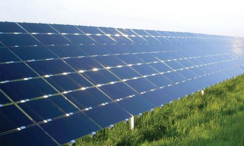 PV array in a field of grass