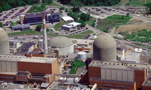 Aerial view of Indian Point nuclear power plant