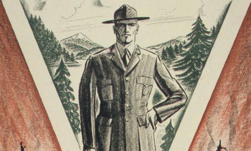 An illustration of a park ranger