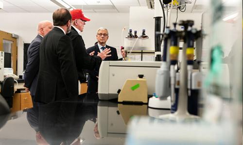 President Donald Trump visits the CDC.