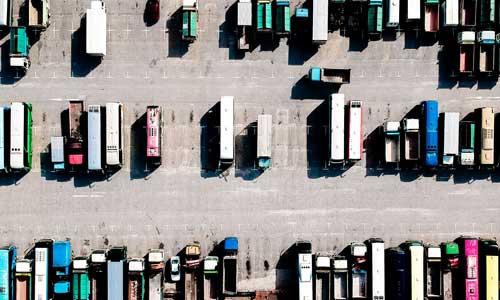 Large trucks parked