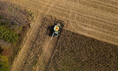 Tractor in field