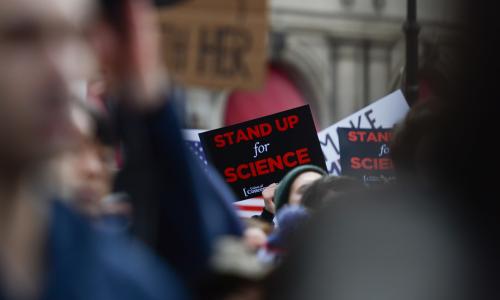 Protesters protecting science